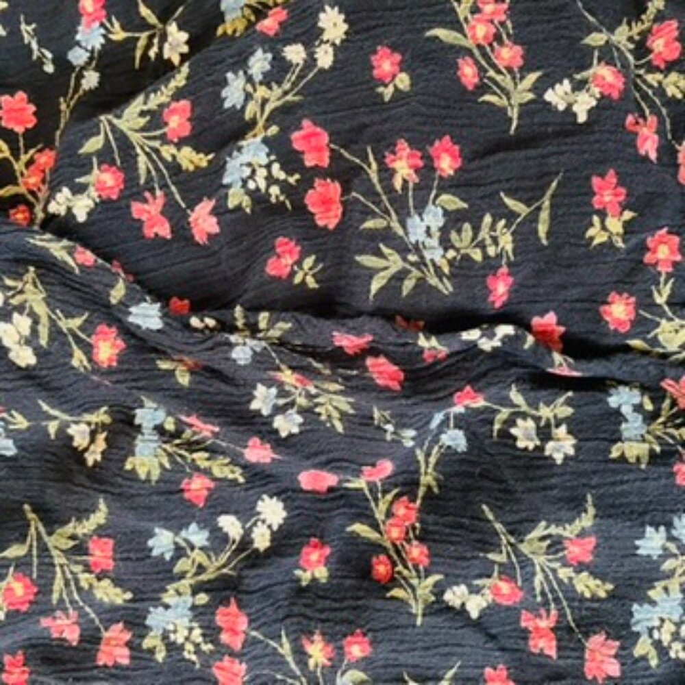 American Eagle Black Floral Butterfly Style Gauzy Cotton Flowy Drawstring Shorts - Picture 10 of 10